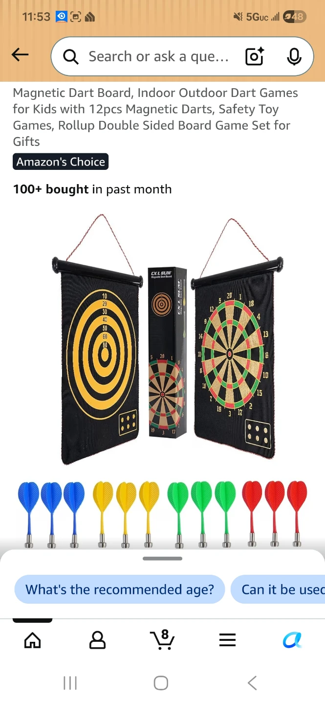 Magnetic Dart Board Game Set with 12 Darts for Kids