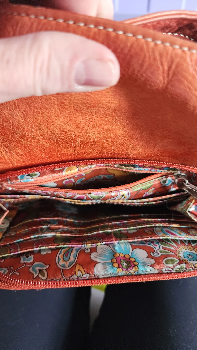 Orange Leather Crossbody Bag - photo 5