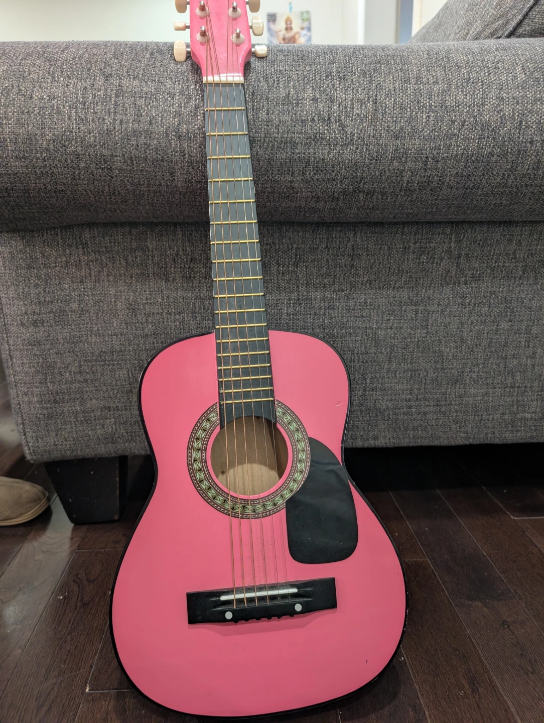 Pink Acoustic Guitar - photo 3