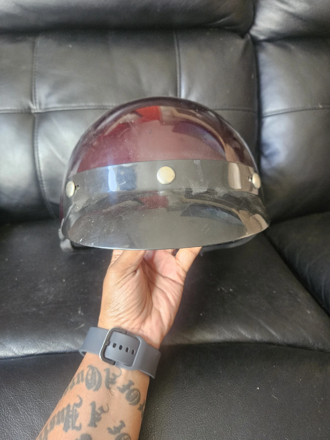 DOT Approved Motorcycle Helmet - Burgundy