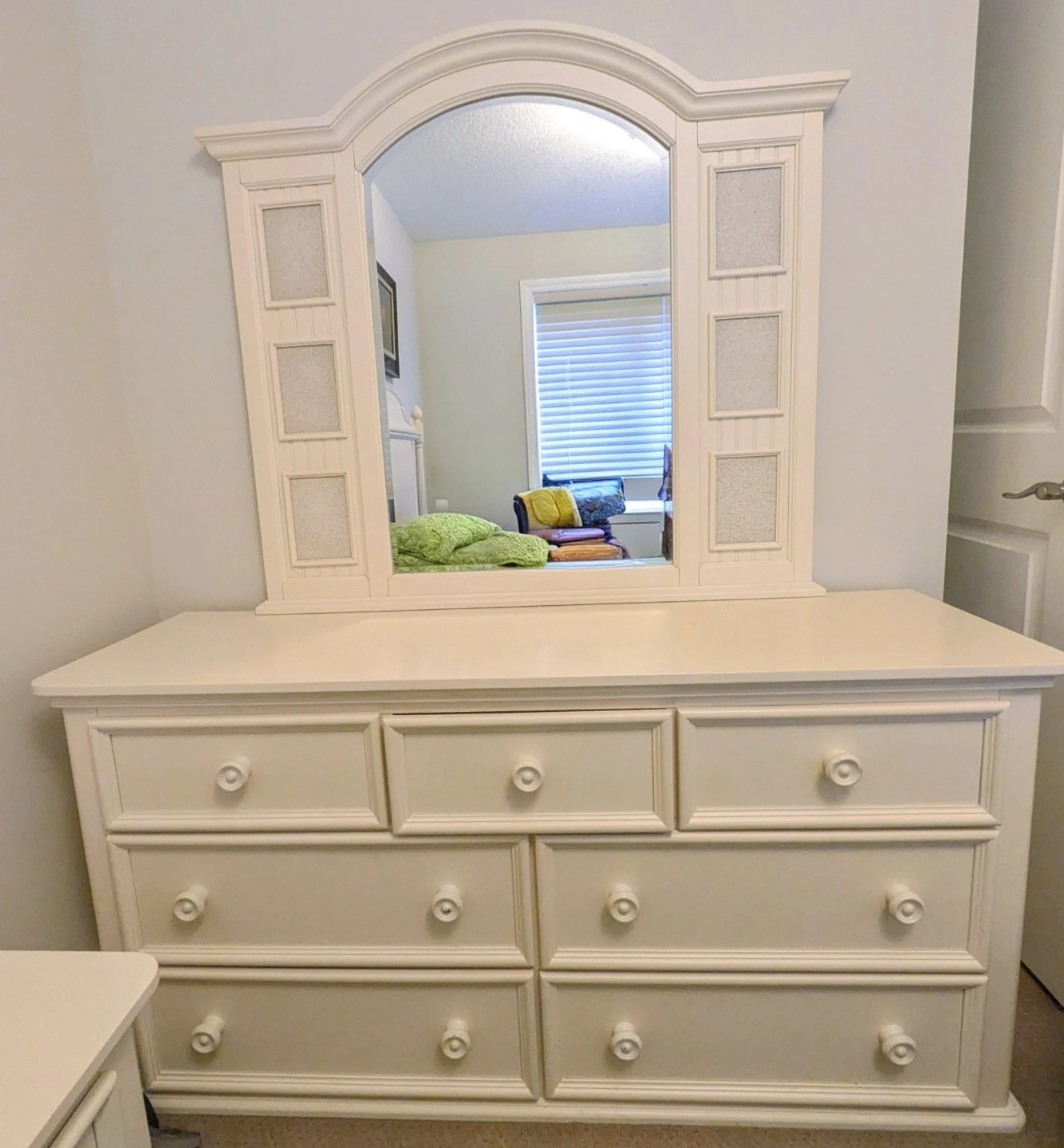 Cream Dresser with Mirror