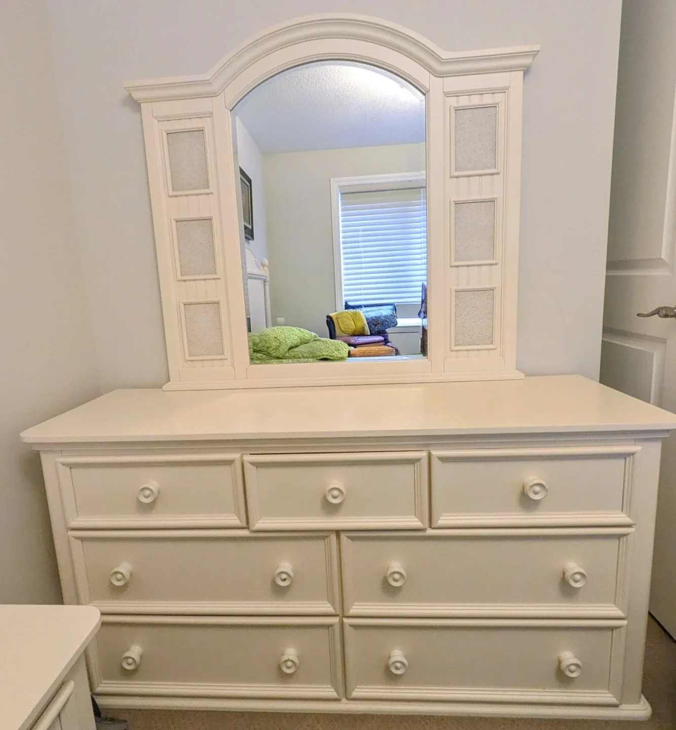 Cream Dresser with Mirror