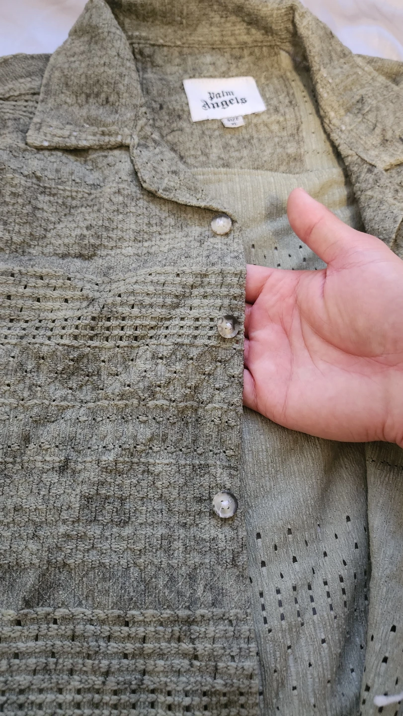 Palm Angels Short Sleeve Button Up Shirt