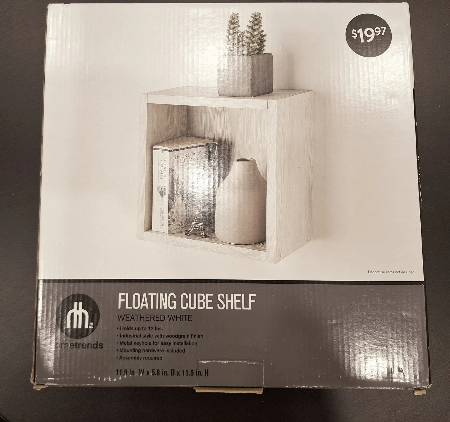 Hometrends Floating Cube Shelf - Weathered White - photo 2