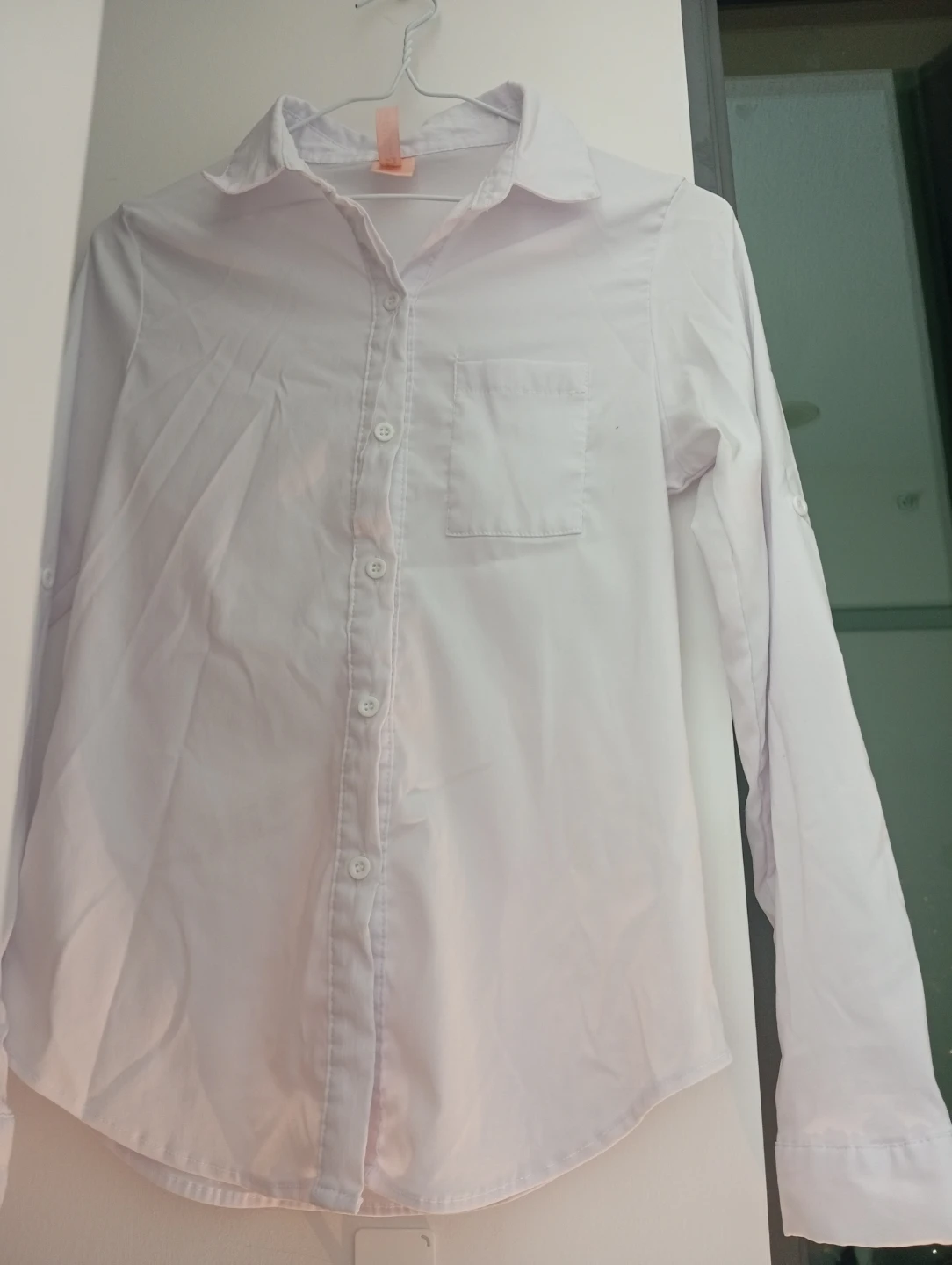 White Long Sleeve Button-Up Shirt