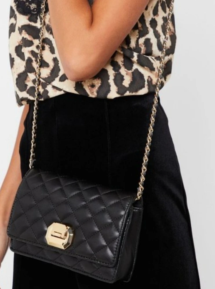 Black Quilted Chain Bag