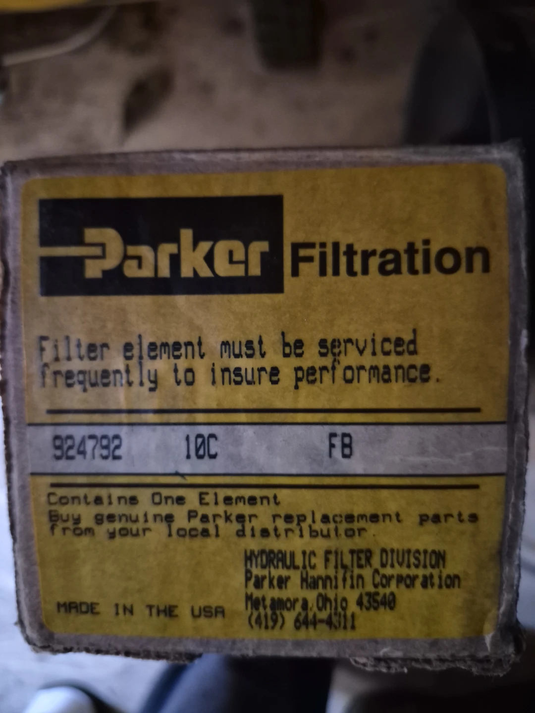 Parker Filtration Filter Element 924792