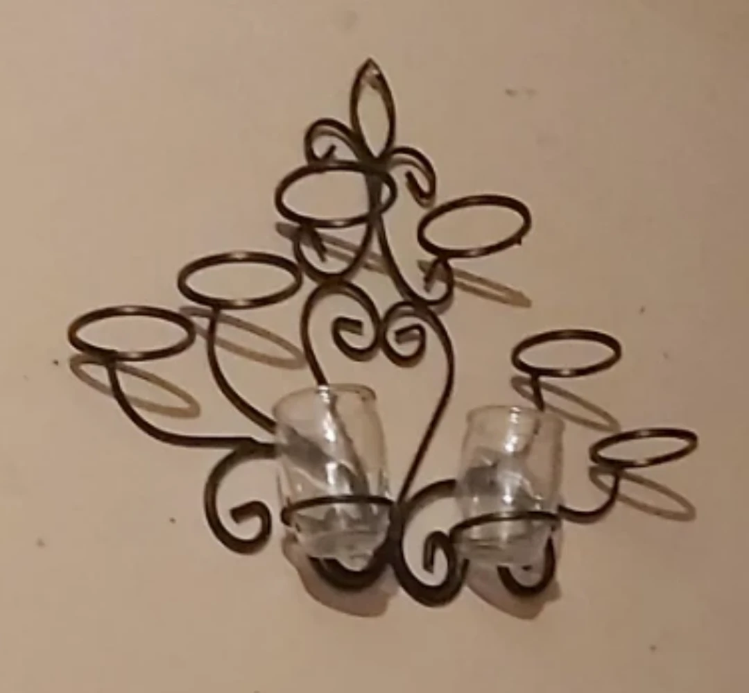 Wrought Iron Wall Sconce Candlestick Holder