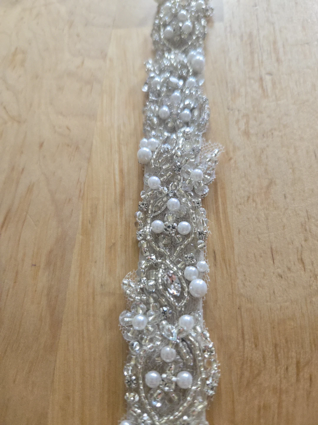 Justin Alexander Bridal Sash Ivory/Silver Size 10 - photo 3