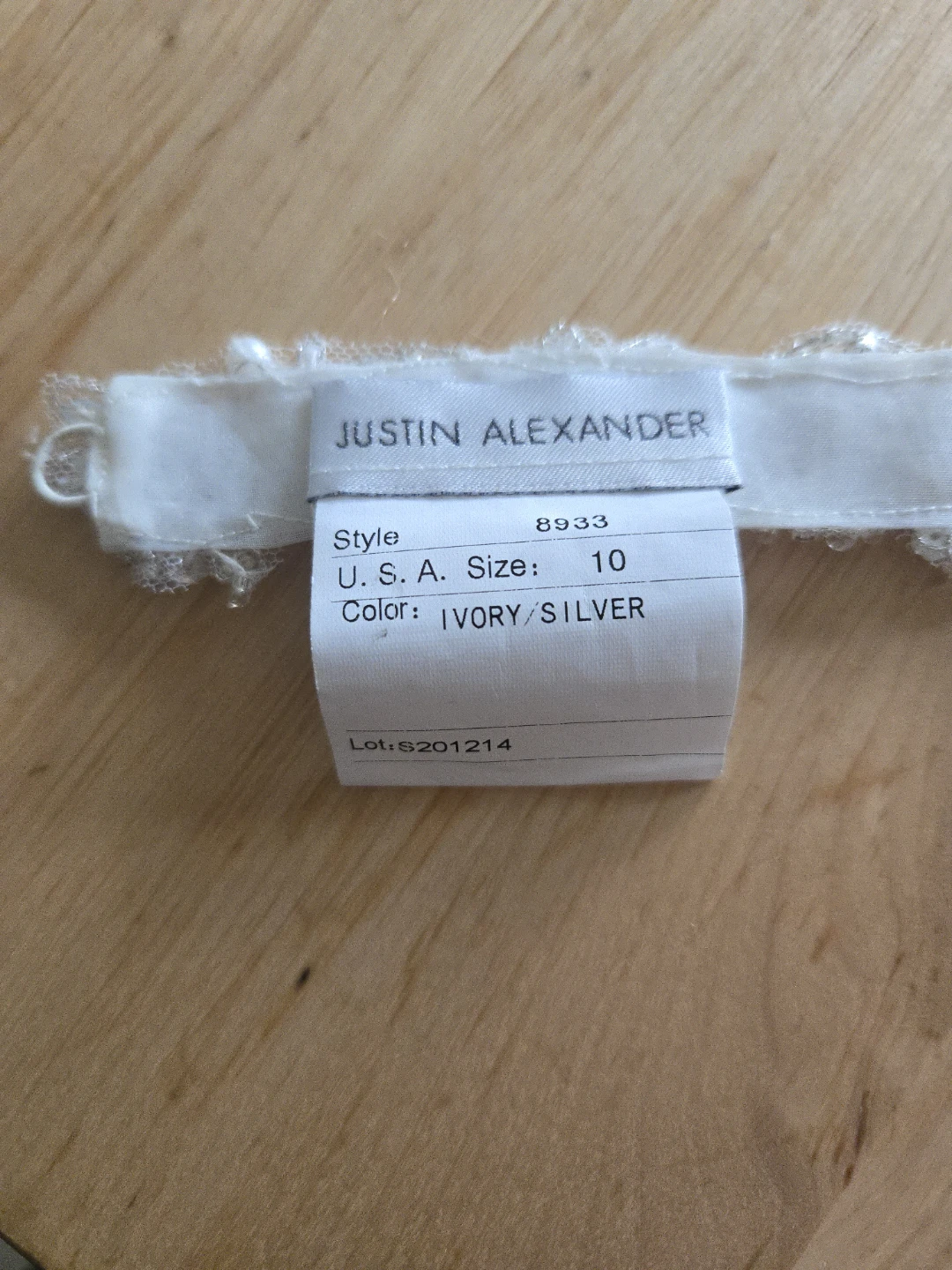 Justin Alexander Bridal Sash Ivory/Silver Size 10 - photo 4