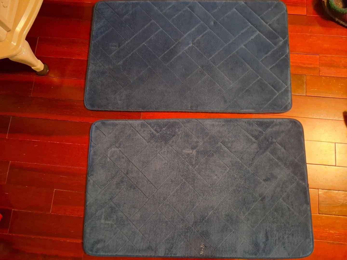 Set of 2 Blue Plush Bath Mats