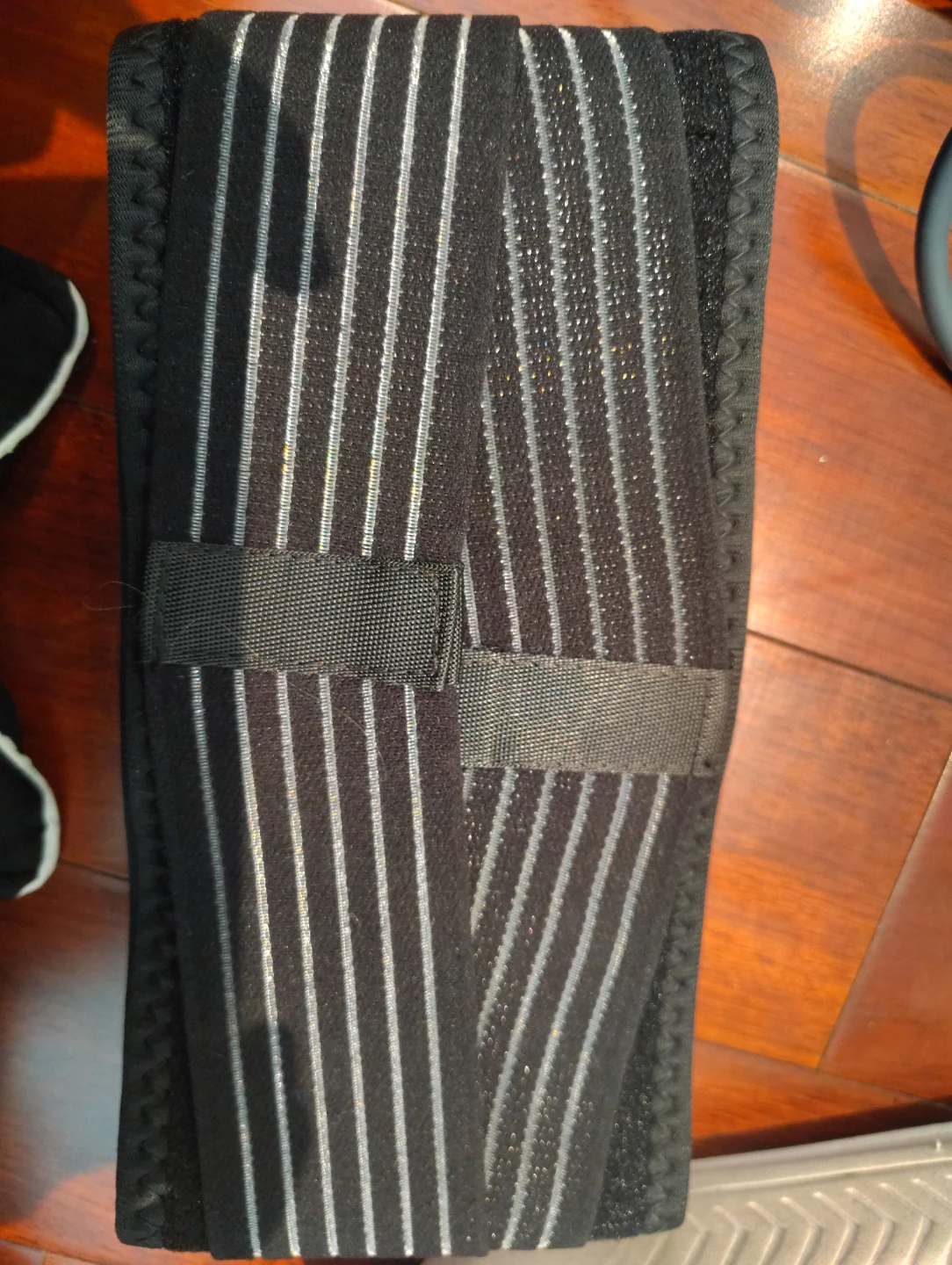 3 Black and Silver Striped Support Brace