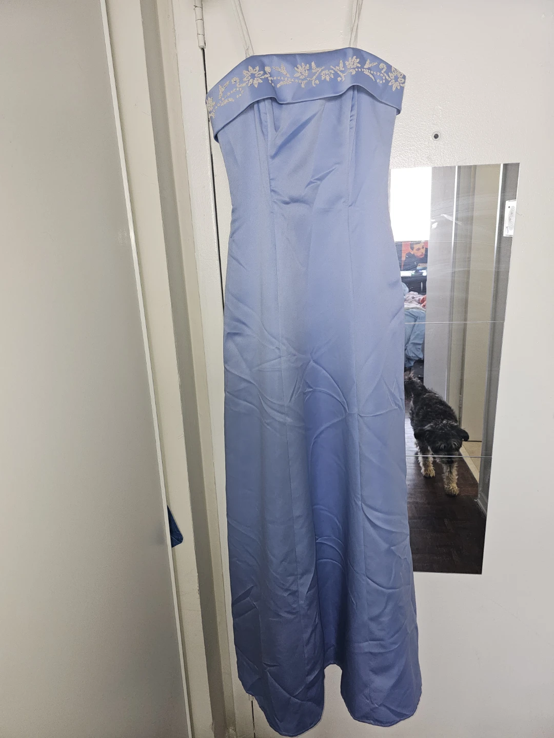 Fairweather Strapless Blue Formal Dress Beaded Embellishment