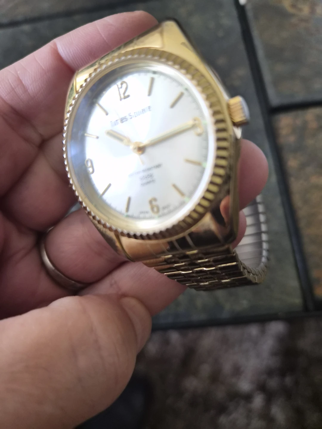 Times Square Gold Tone Water Resistant Quartz Watch - photo 2