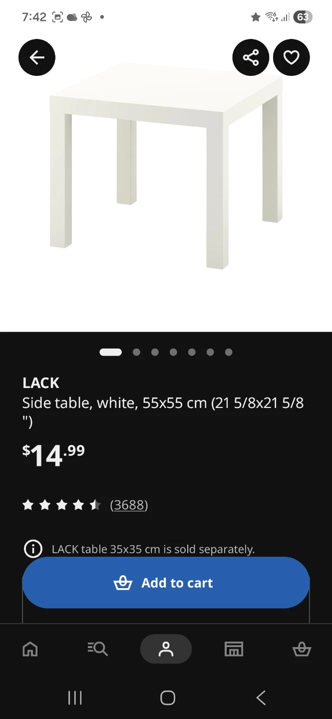 IKEA LACK Side Table - White - photo 3