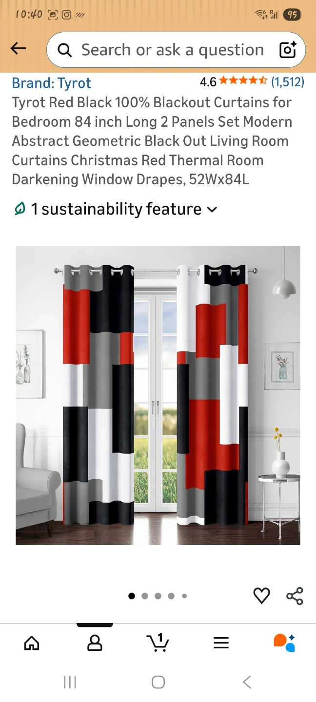 Tyrot Red 100% Blackout Curtains 52" x 84" (2 Panels)