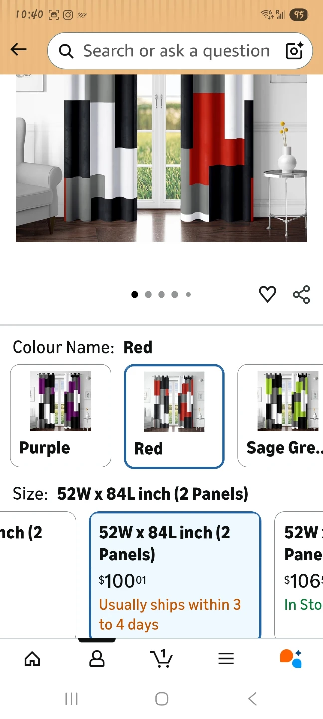 Tyrot Red 100% Blackout Curtains 52" x 84" (2 Panels) - photo 2