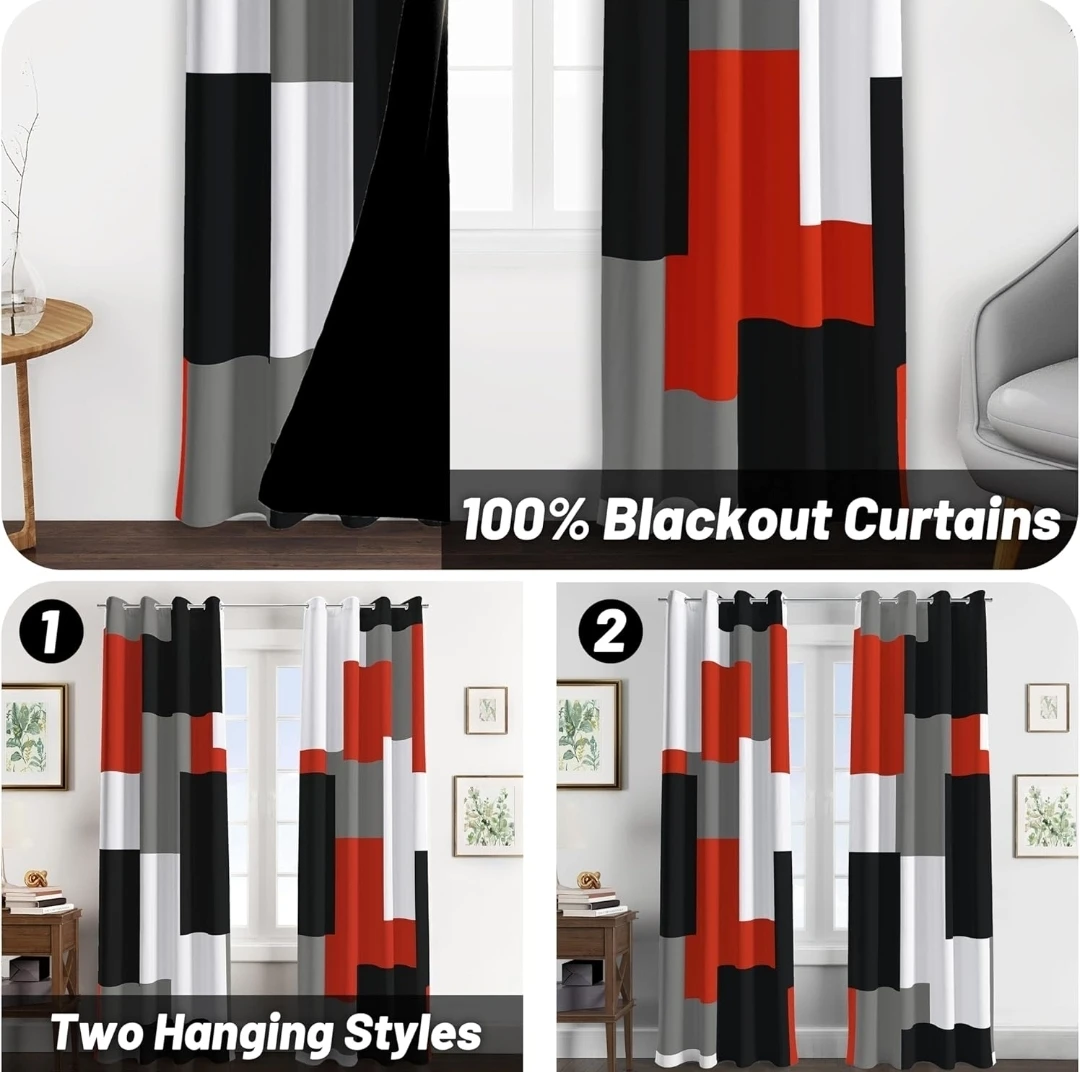 Tyrot Red 100% Blackout Curtains 52" x 84" (2 Panels) - photo 3