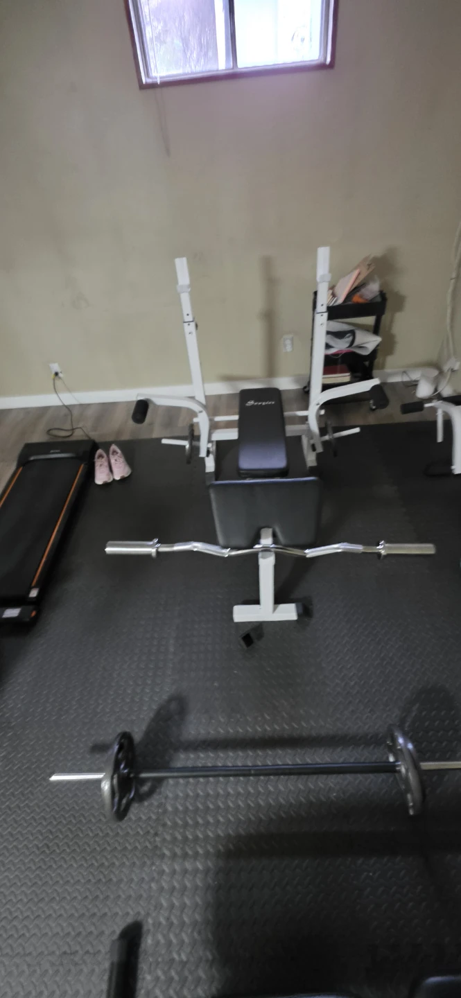 Weider Weight Bench with Barbell