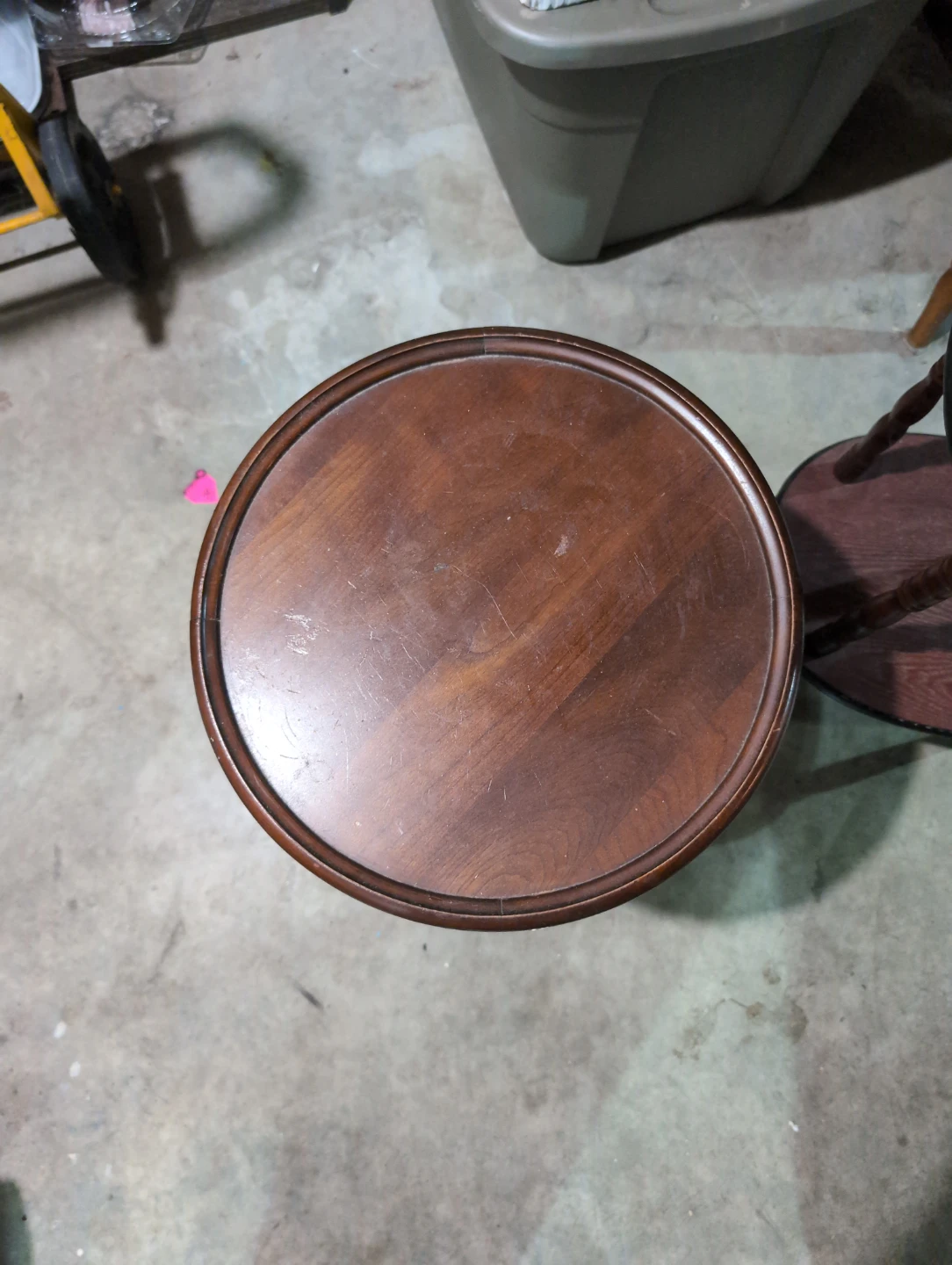 Wooden Pedestal Accent Table - photo 2