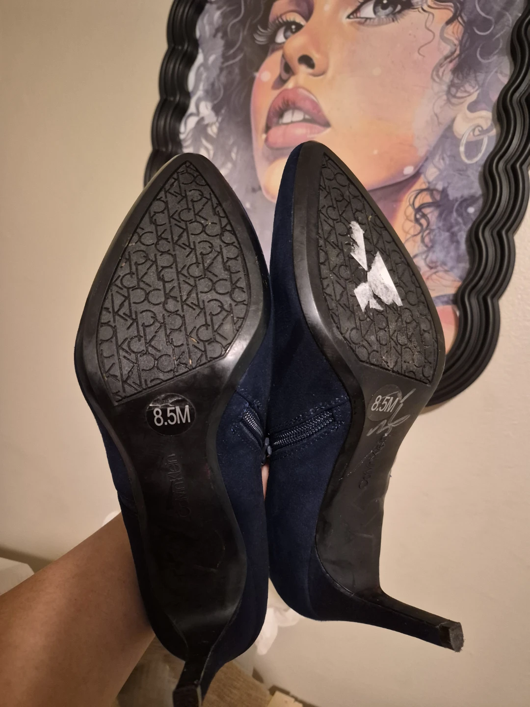 Calvin Klein Navy Suede Ankle Boots - Size 8.5M - photo 3