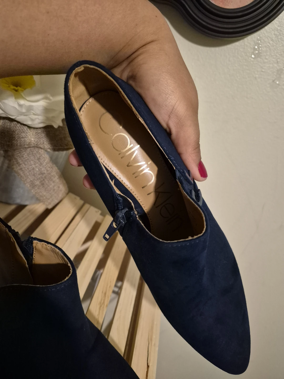 Calvin Klein Navy Suede Ankle Boots - Size 8.5M - photo 5