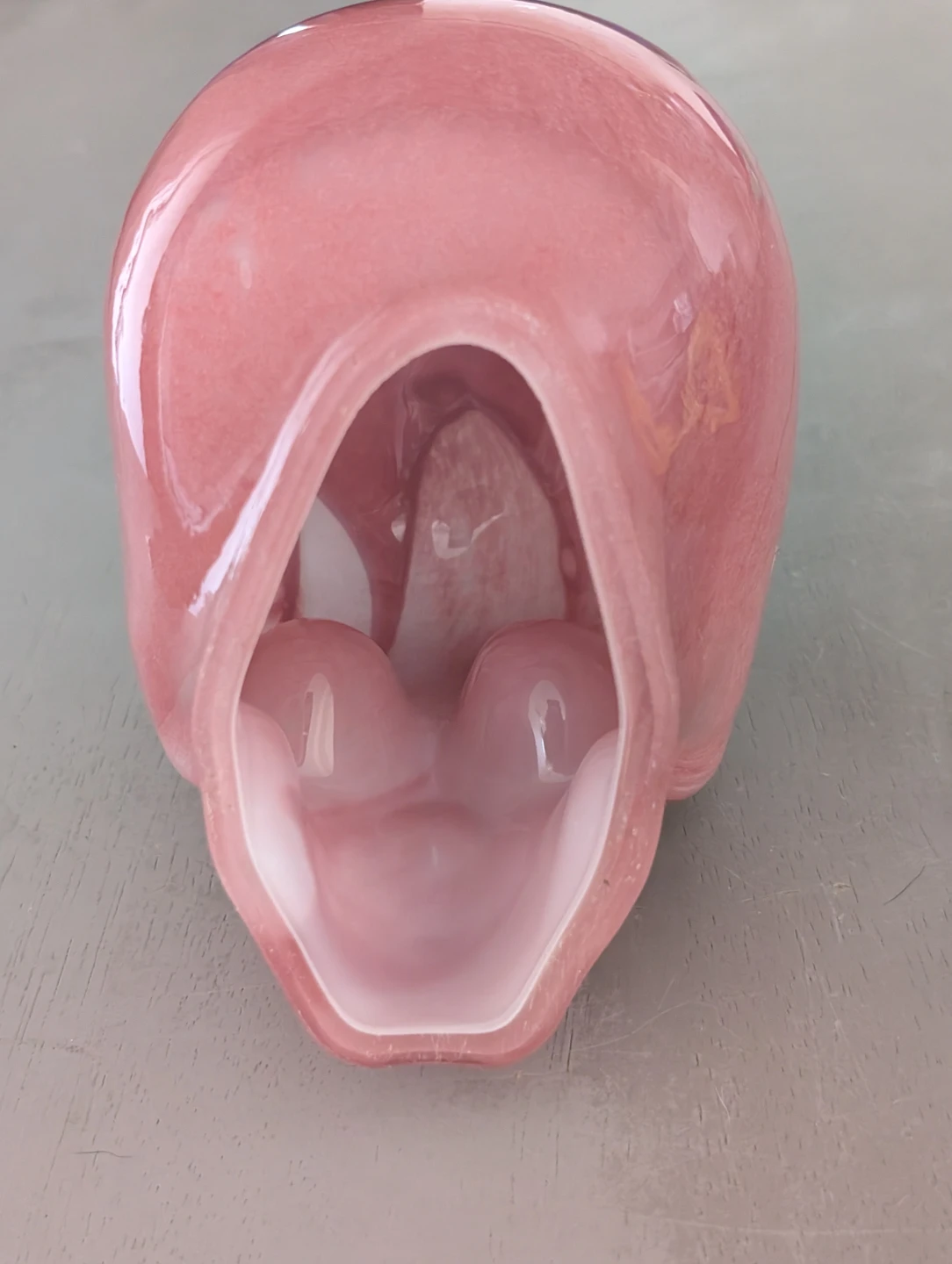 Pink Glass Skull Figurine - photo 2