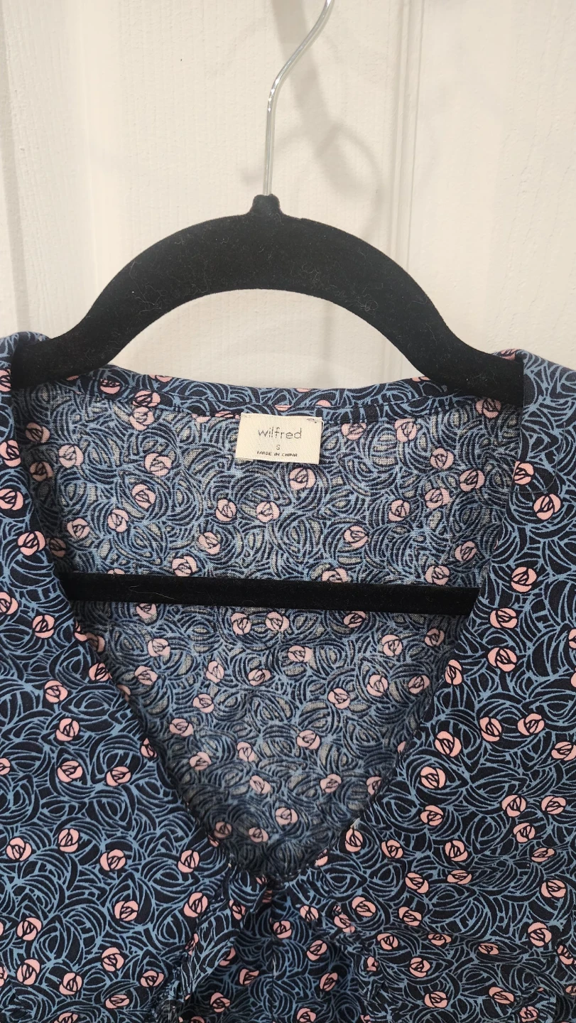 Wilfred Navy Floral Ruffle Collar Dress - photo 4