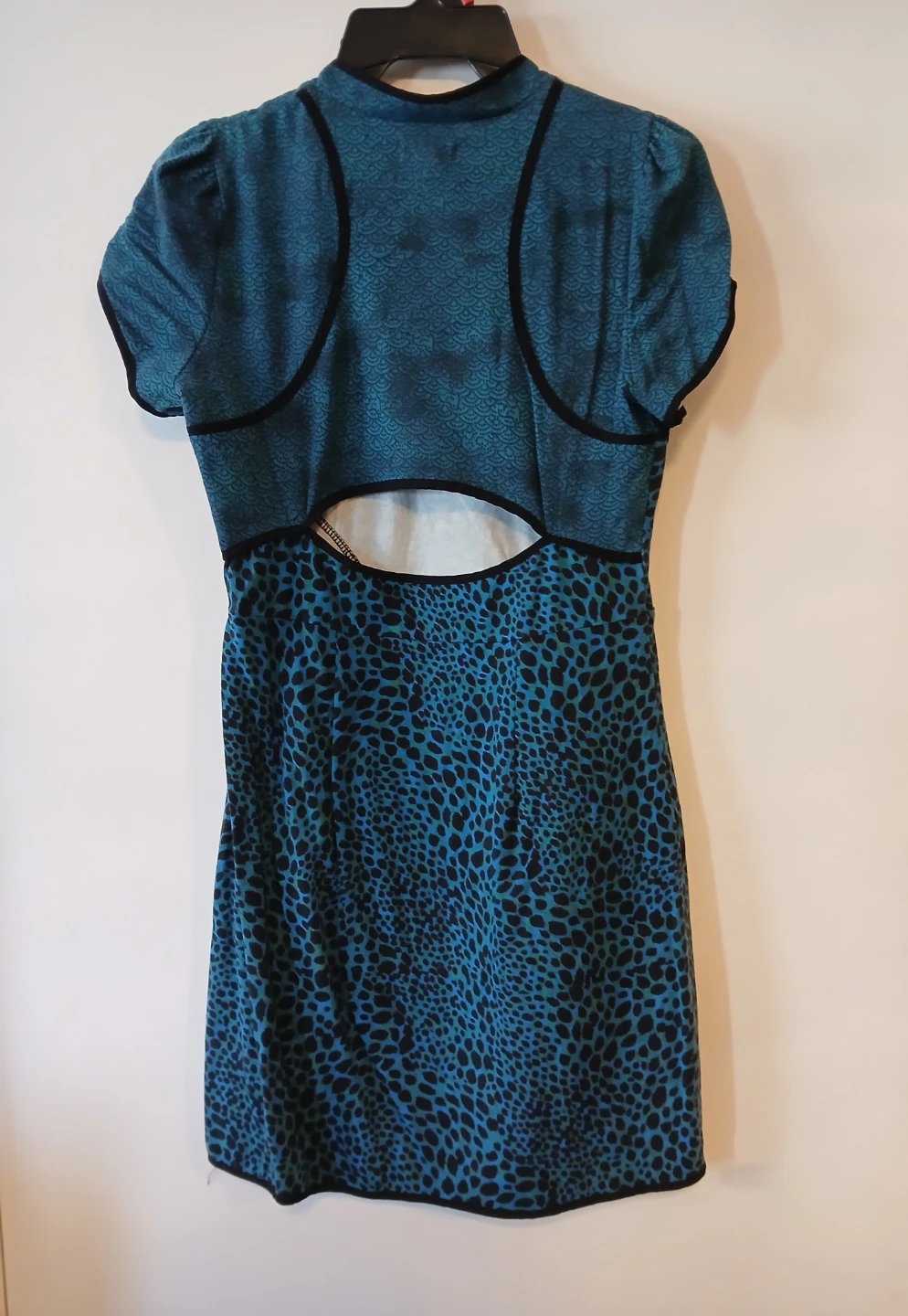 Silence + Noise Blue Leopard Print Dress. Medium. - photo 2