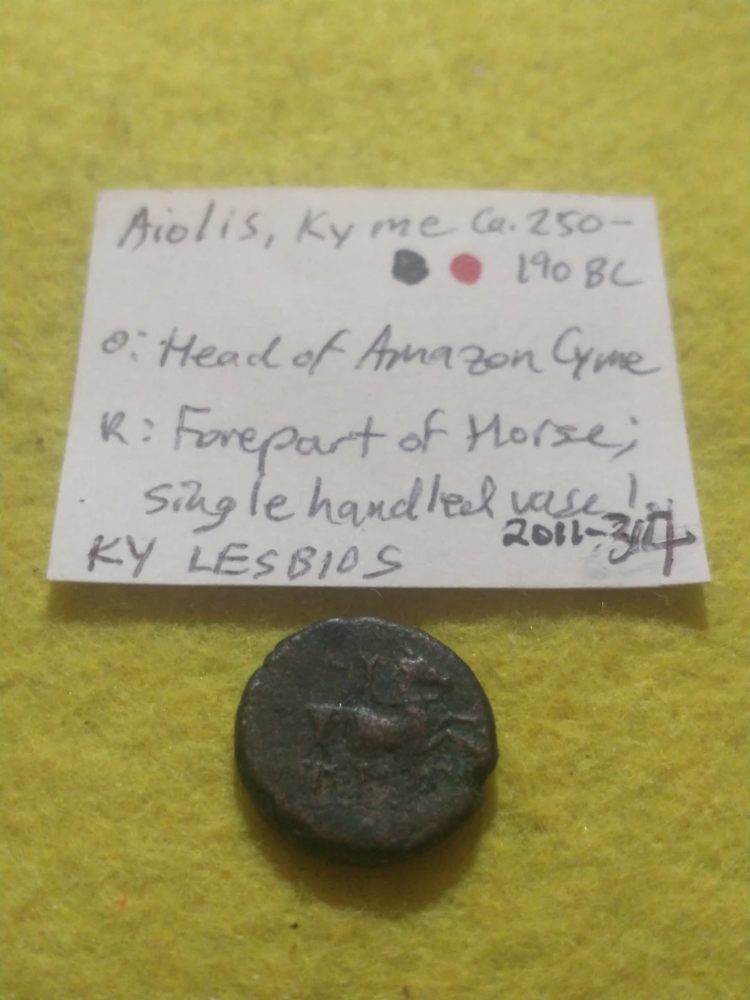 Stunning 250-190 BC Kyme, Aiolis, ancient Greek coin - photo 5