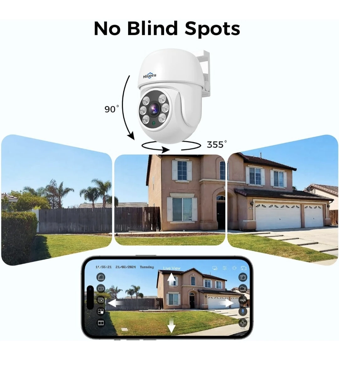 Hiseeu 3K PTZ Wired Security Camera System Outdoor 360°View - photo 2