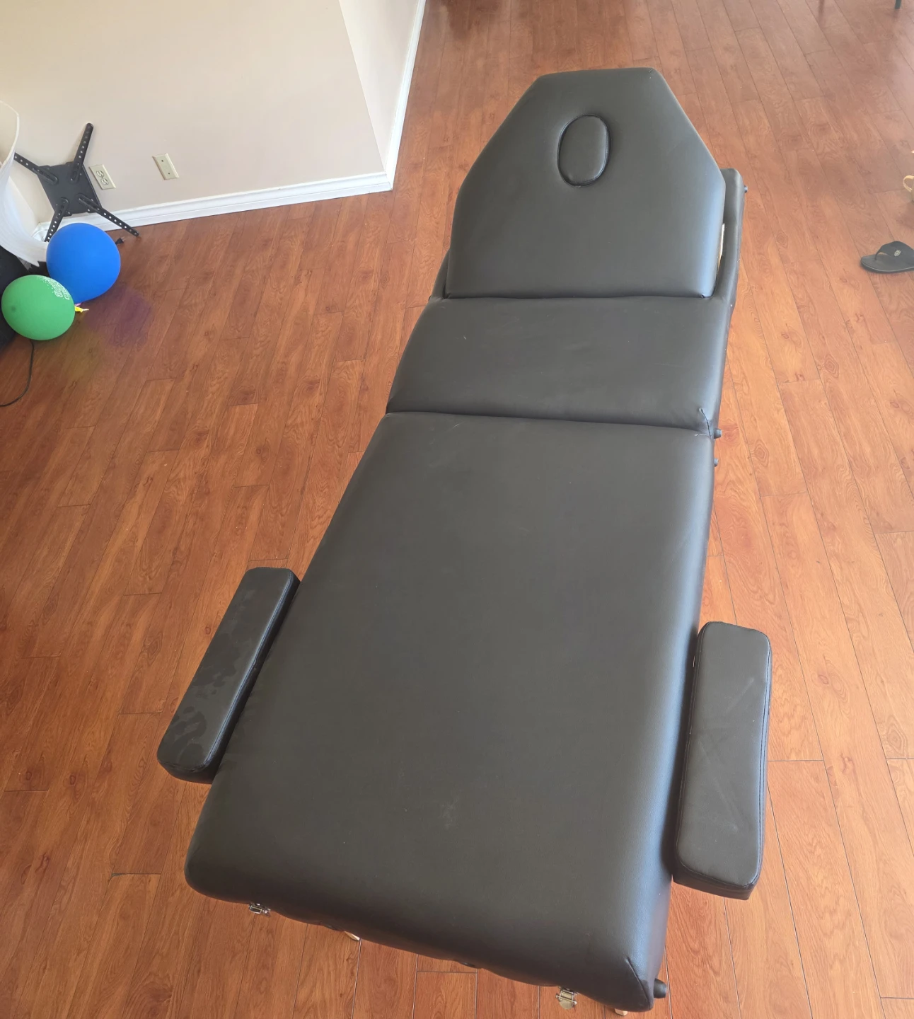 Black Massage Table with Face Cradle and Arm Rests