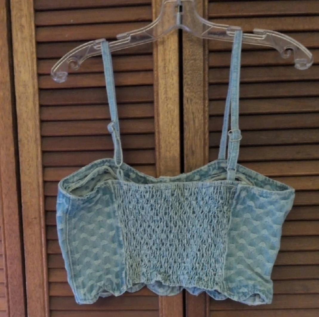 BLANKNYC Women's Denim Smocked Crop Top - photo 2