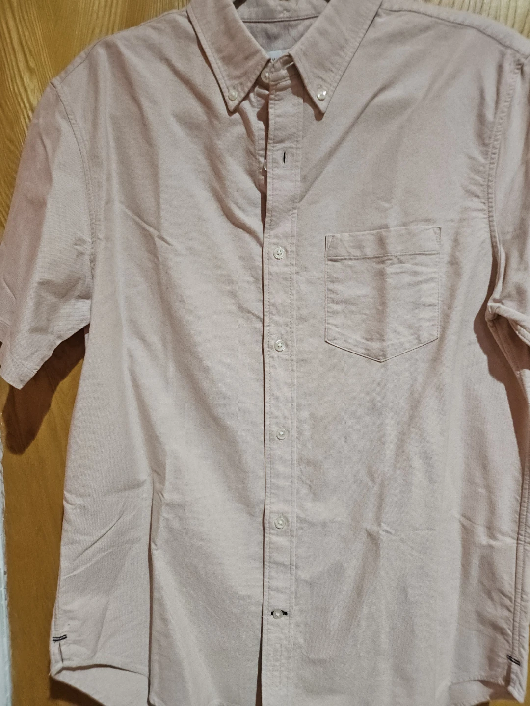 Club Monaco Slim Fit Short Sleeve Button-Up Shirt - Pink - M/M