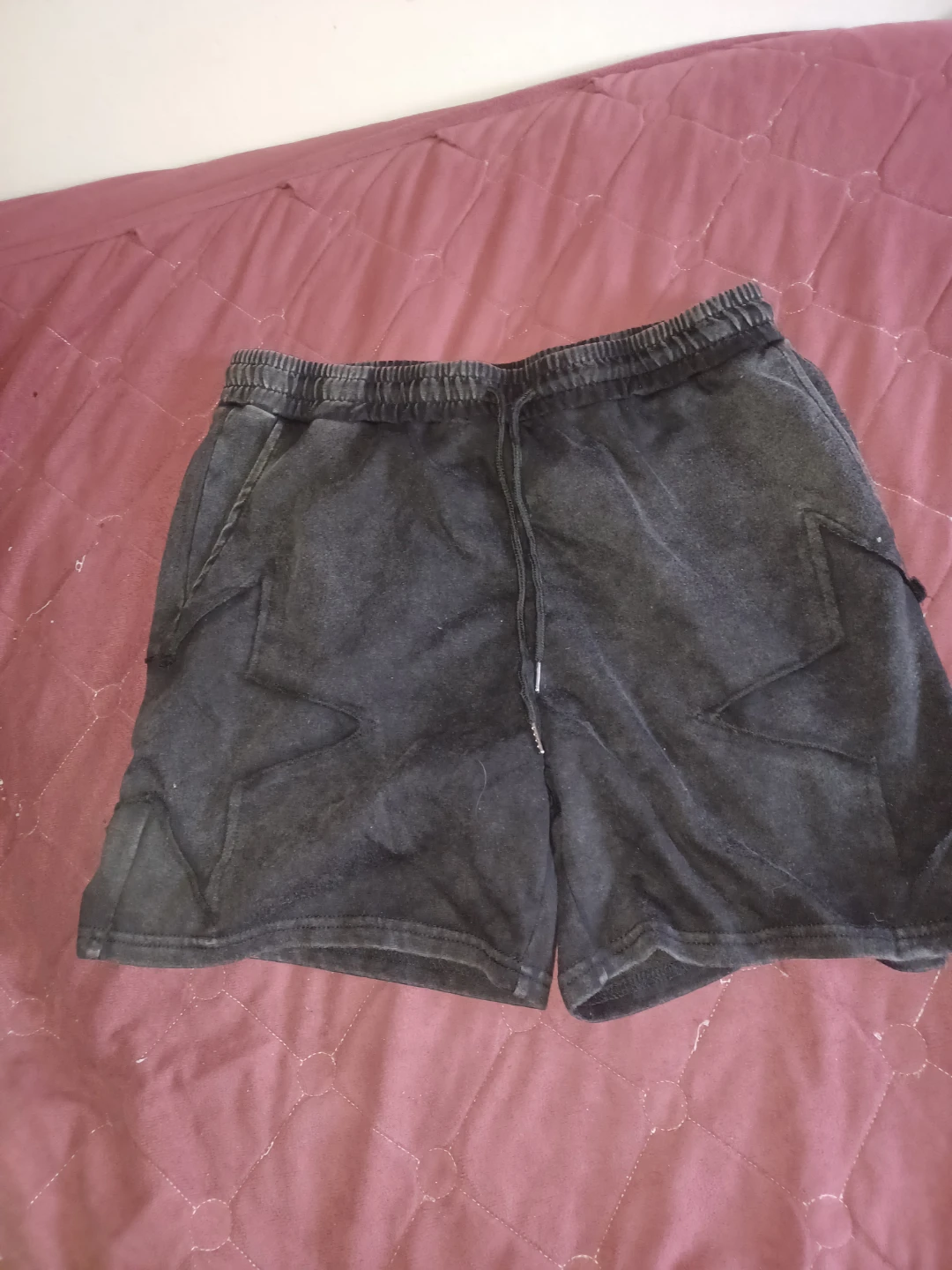 Romwe Black Star Print Shorts Size M