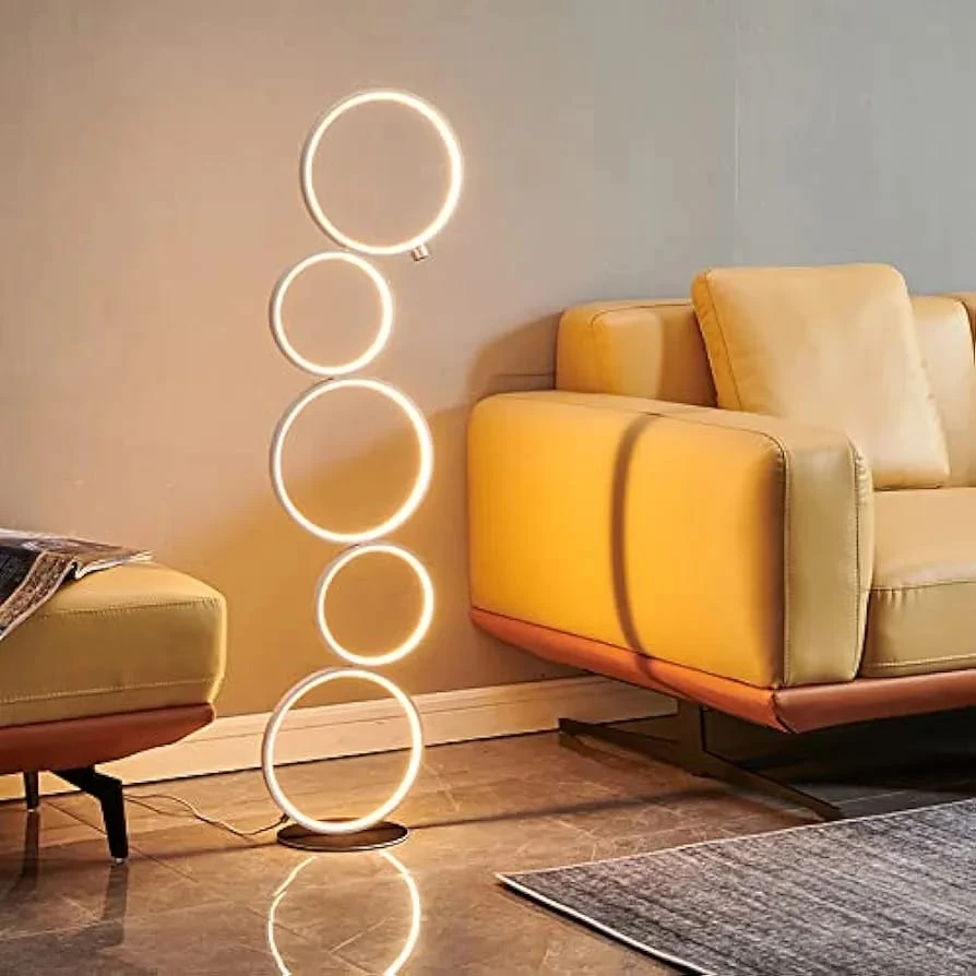 Modern LED Floor Lamps - Spiral & Circle Designs - photo 2