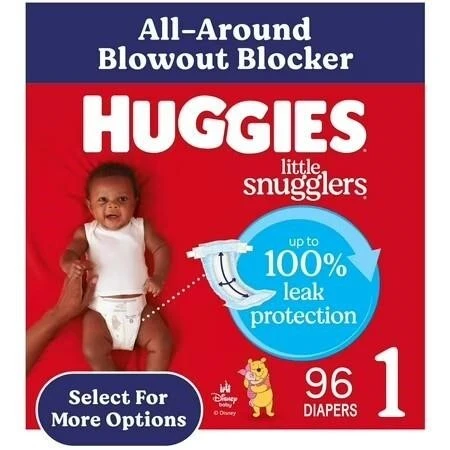 Huggies Little Snugglers Diapers - Size 1, 96 Count