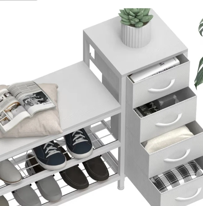 Shoe storage with 4 fabric drawers - photo 2