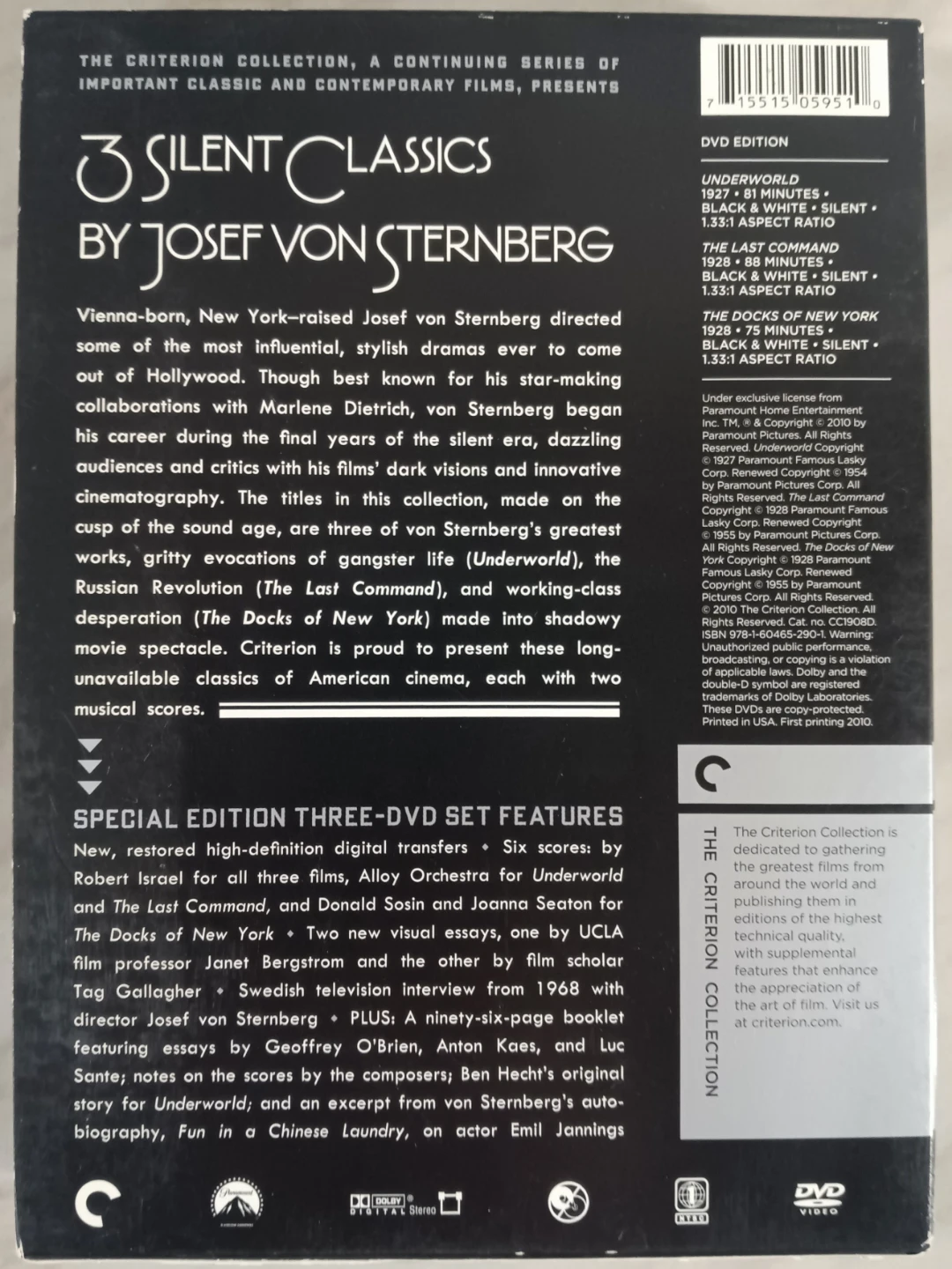 3 Silent Classics by Josef Von Sternberg - Criterion Collection - photo 2