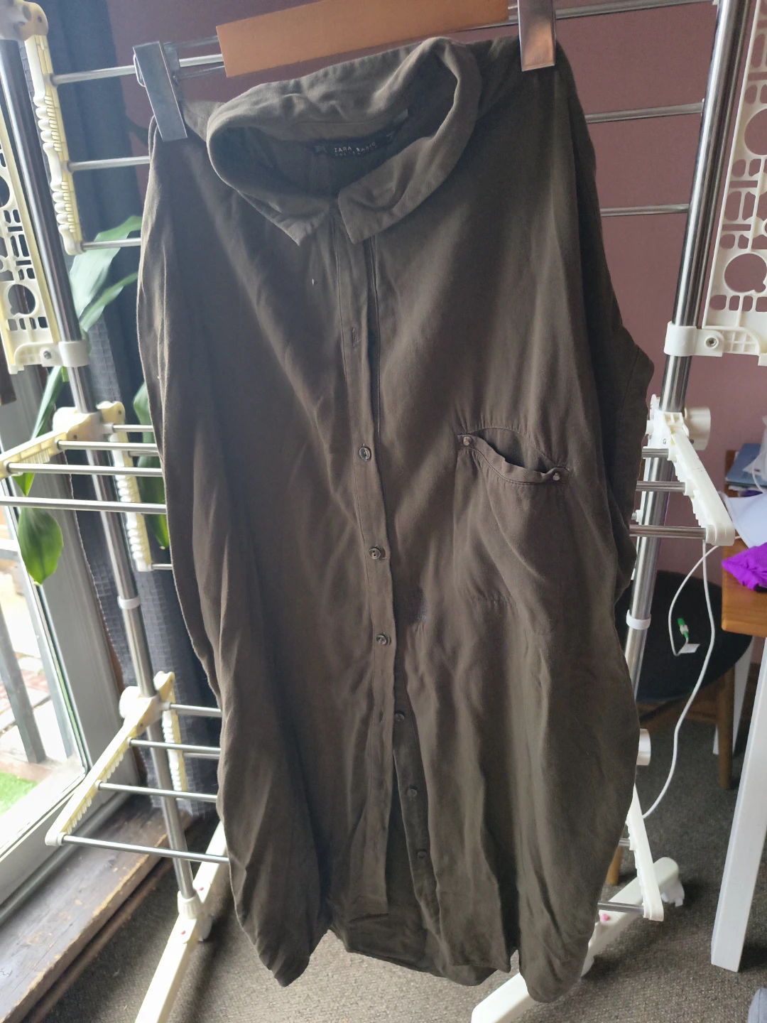 Zara Basic Button-Up Shirt Dress