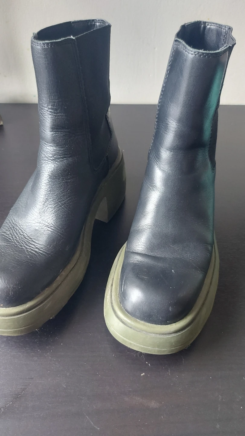 ZARA Black Leather Chelsea Boots - Size 38 - photo 4