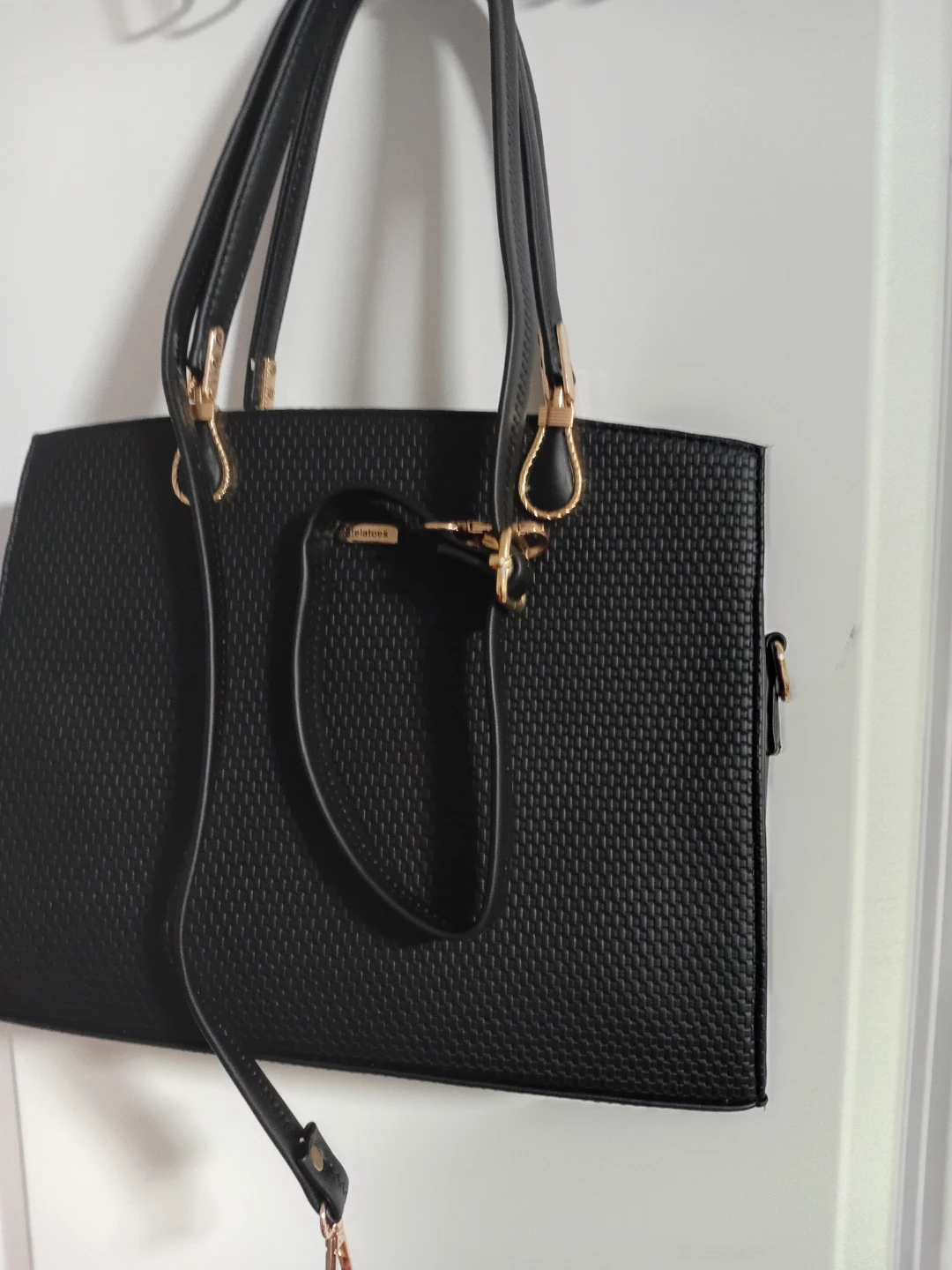 Black Faux Leather Handbag - photo 2