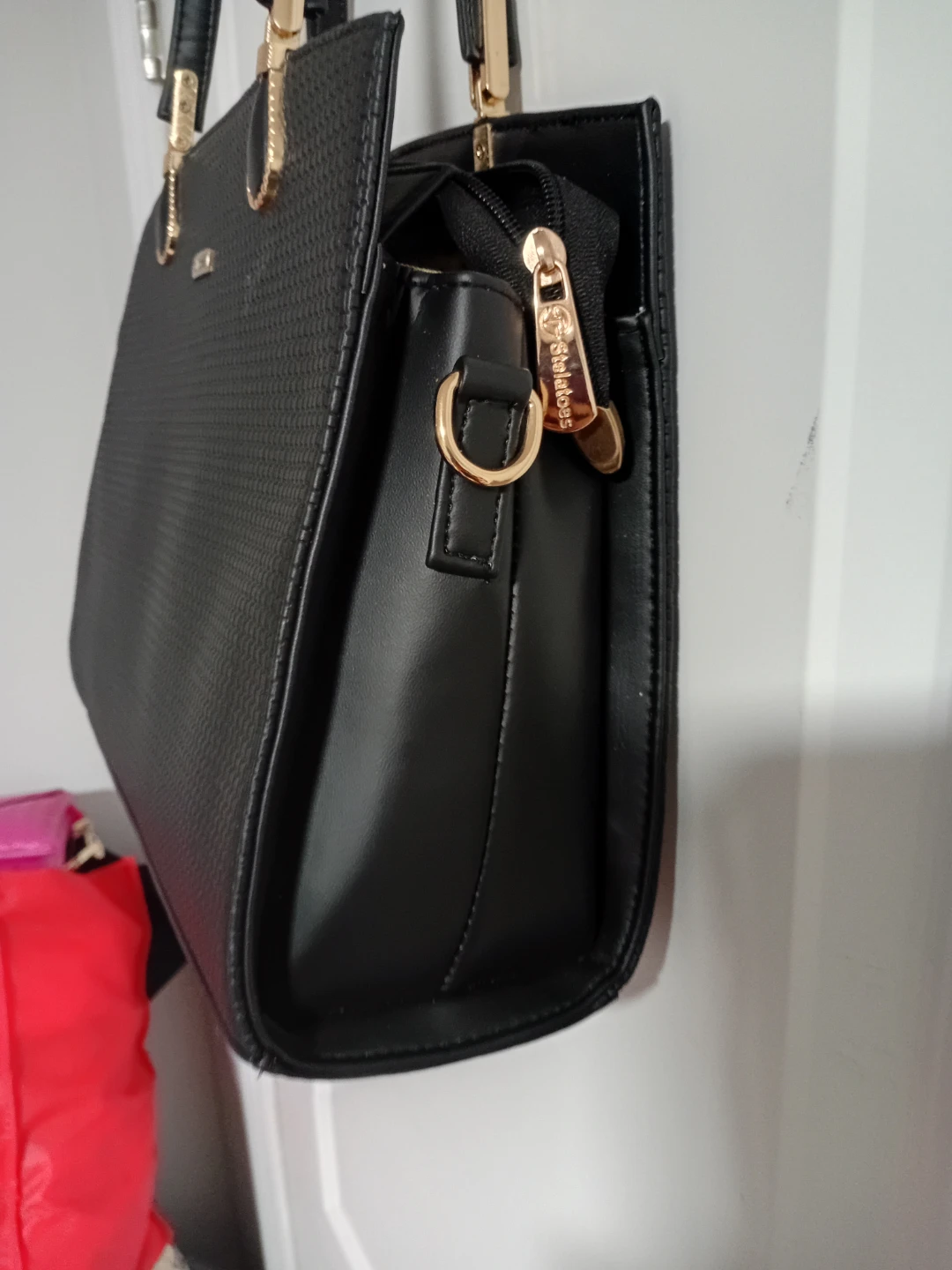 Black Faux Leather Handbag - photo 3