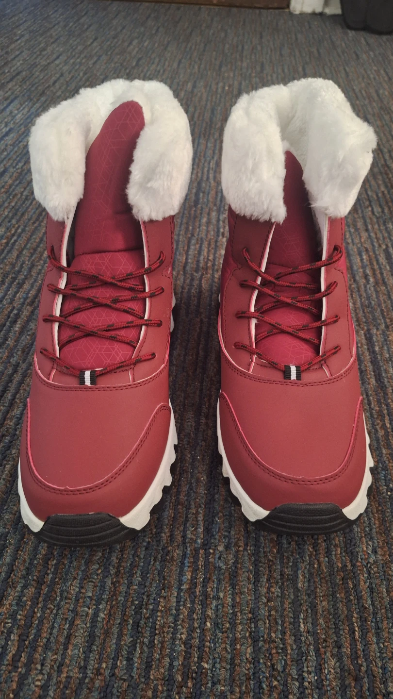 Women's Red Faux Fur Lined Winter Boots - photo 4