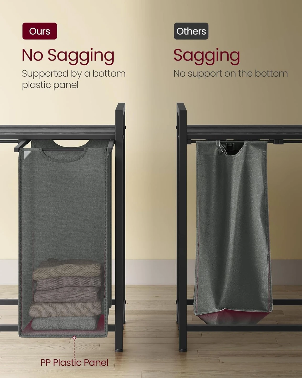 VASAGLE Laundry Hamper, Laundry Basket, Laundry Sorter - photo 3