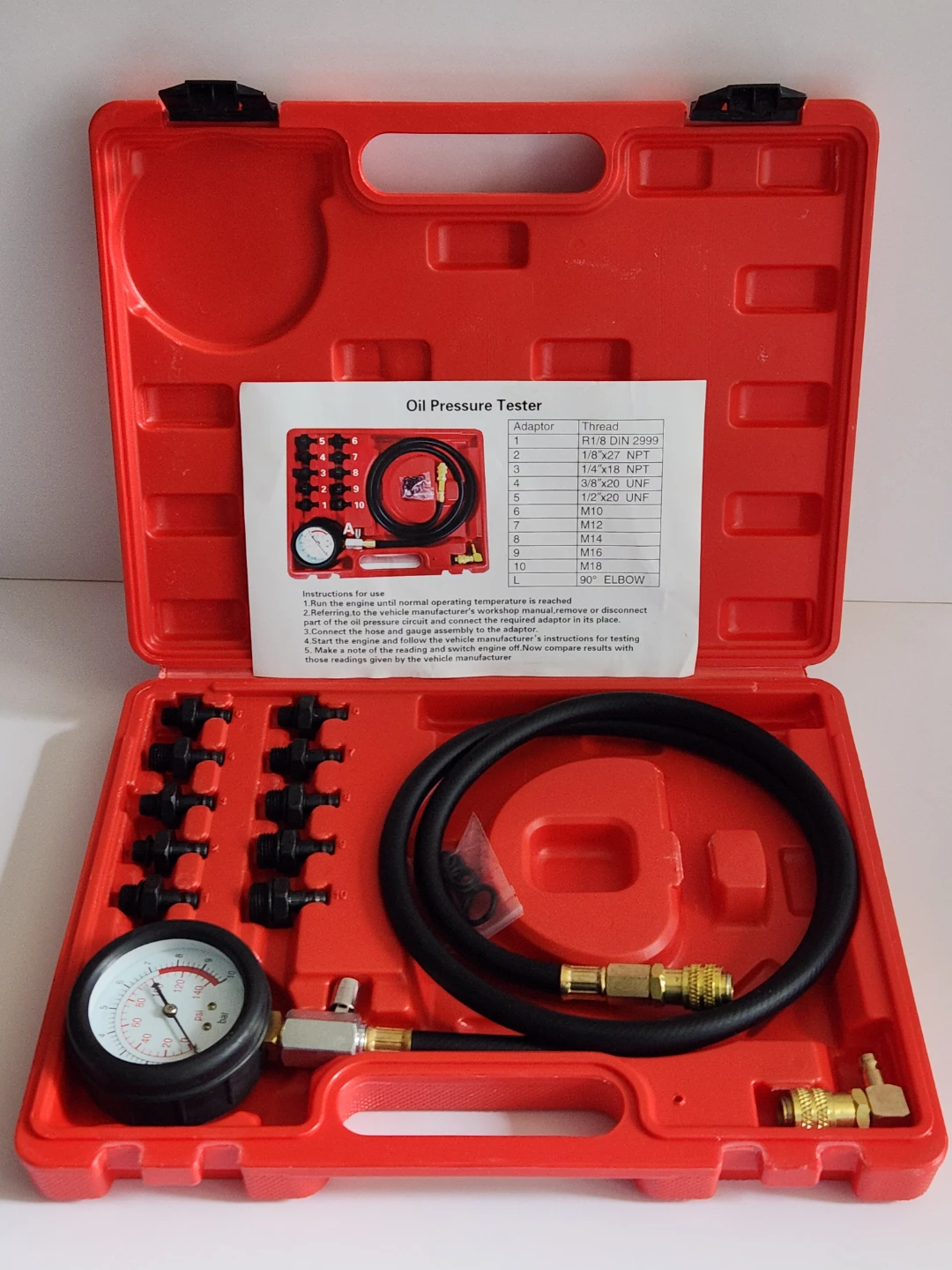 Damian Oil Pressure Diagnostic Tester 13 pc. Tool Set