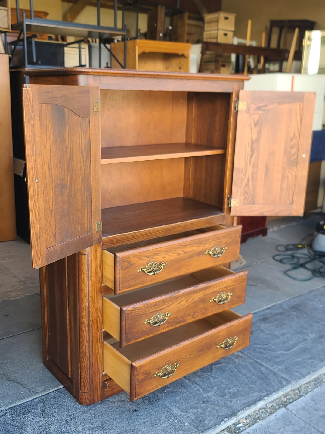 Solid Wood Armoire with Drawers - photo 2