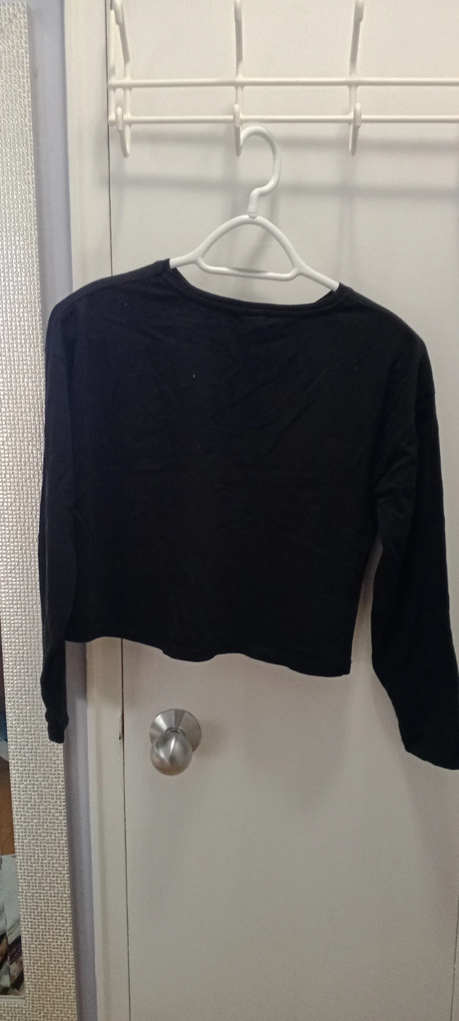 Zara Black Newport City Long Sleeve Crop Top Size 10 - photo 3
