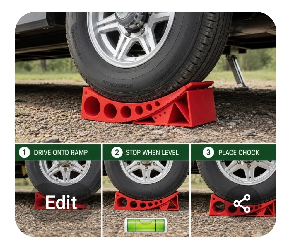 Red RV Wheel Chock