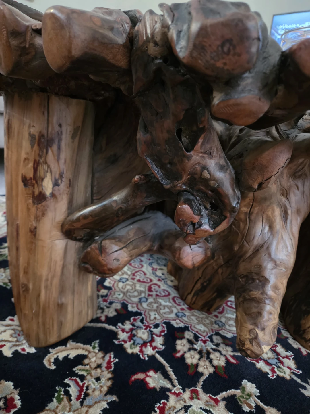 Unique Driftwood Coffee Table with Glass Top - photo 2